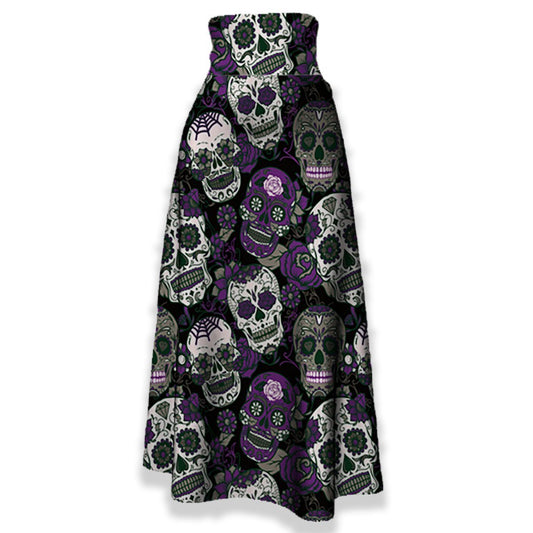 Maxi Purple Sugar Skulls Skirt