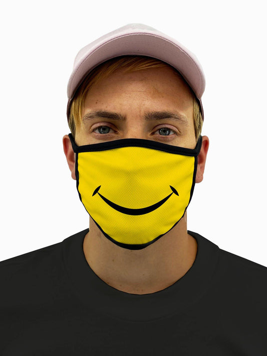 Smiley Face Mask With Filter Pocket - USA Made Dropship