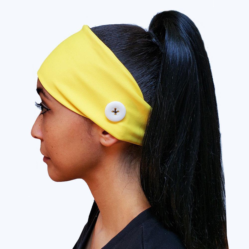 Yellow Button Headband - USA Made Dropship