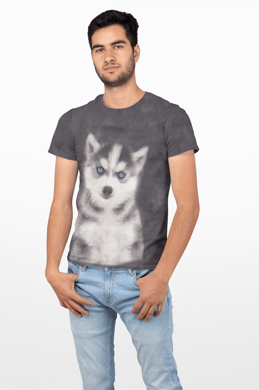 Men's Husky Puppy T-shirt - USA Made Dropship