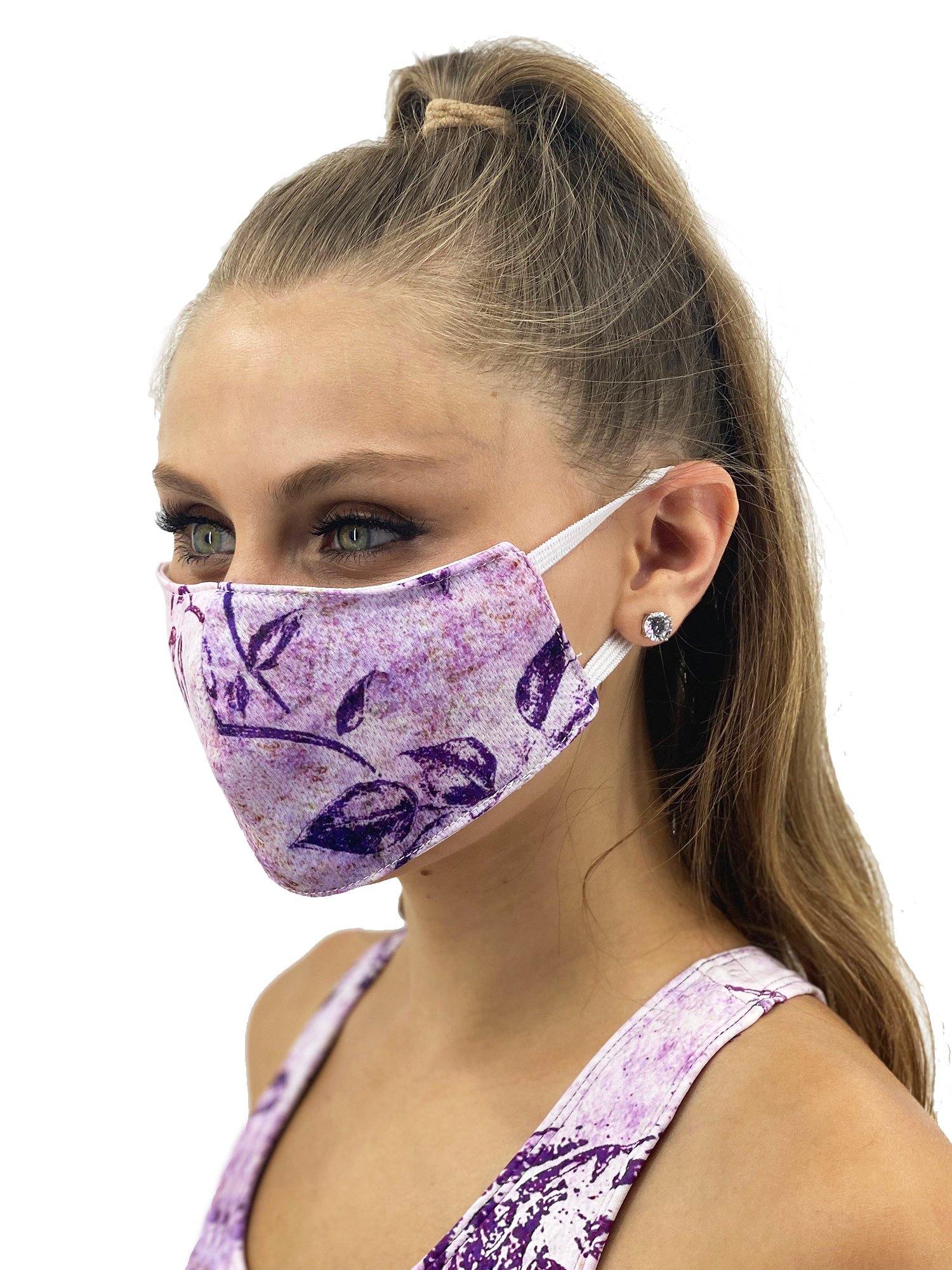 Vintage Purple Flower Face Cover - USA Made Dropship