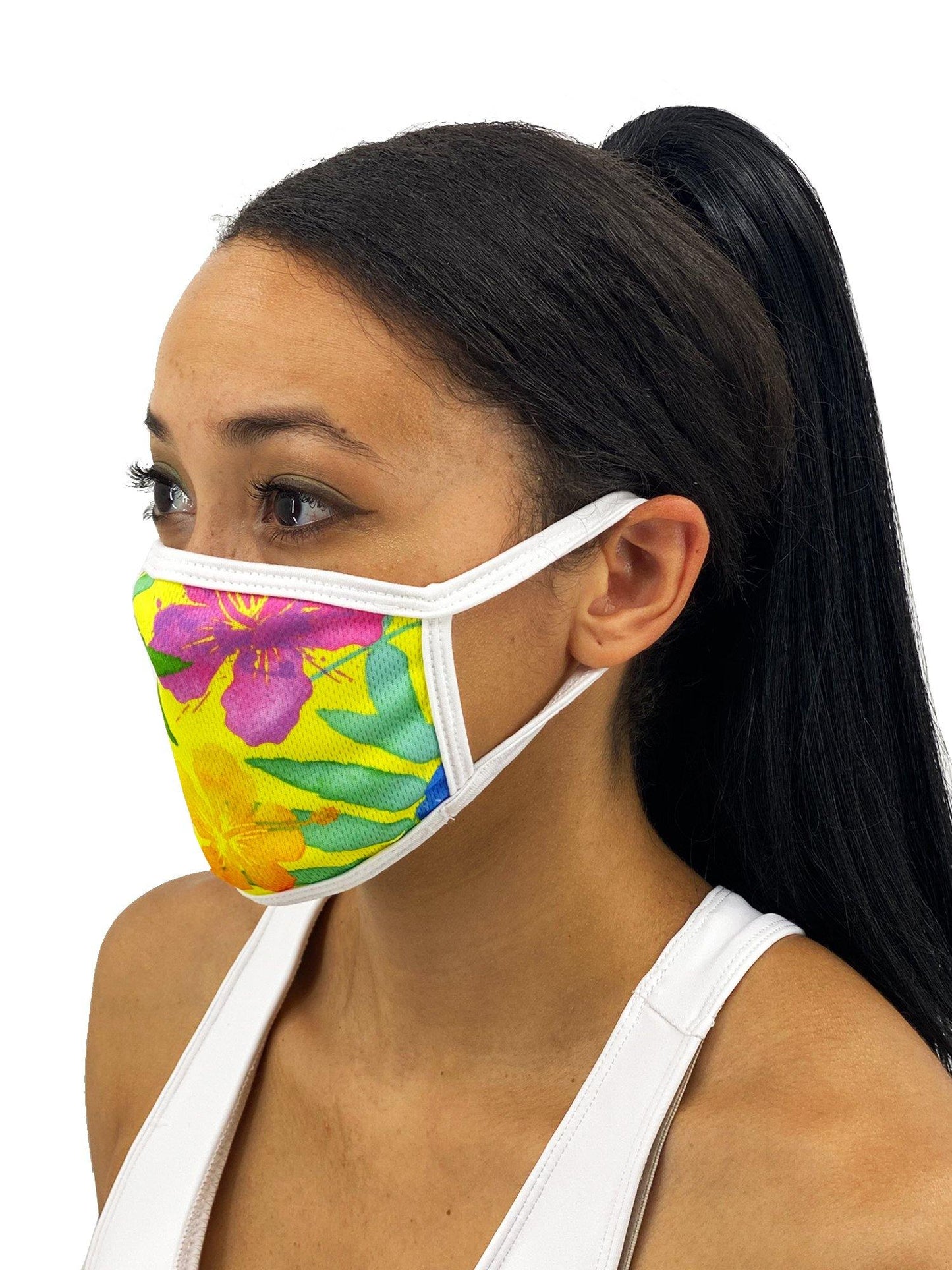 Yellow Mahalo Face Mask With Filter Pocket - USA Made Dropship